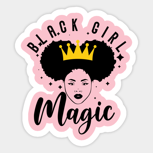 Black Girl Magic Black Queen Melanin Pride Gift Sticker by JackLord Designs 